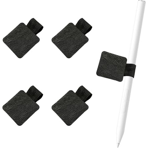 BOZILY 4er-Pack Stiftschlaufen Selbstklebend, Elastische Stiftschlaufen für Notizbuch, Kalender, Zwischenablage, Message Board, Kühlschrank, Tablet