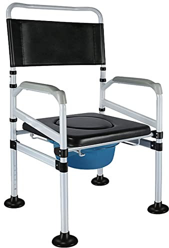 ZGYOZMNG Siège de Toilette percée de Chevet avec poignées, Toilettes Portables réglables en Hauteur pour Personnes âgées handicapées, Personnes âgées, maternité, supporte 300 kg