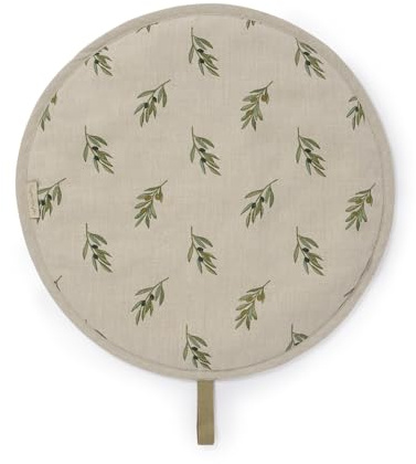 Olive Linen Circular Hob Cover