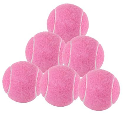 Folpus 6pcs Tennisbälle Training Bälle 6,4 cm Durchmesser für Anfängerausbildung für Enthusiasten Racquet Sports Aktivitäten, Rosa