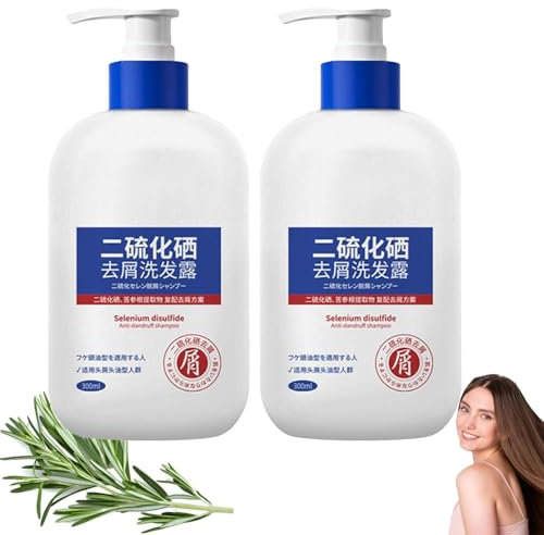 300ml Anti-Dandruff Shampoo,Schuppen-Shampoo,Selenium Disulfide Oil Control Dandruff Hair Care,95% Weniger Schuppen Nach nur 15 Tagen for Men And Women,Refreshing Oppose-Dandruff Cleansing (2PC)