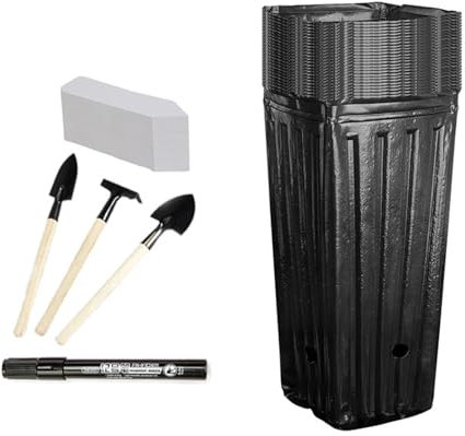 our fave 20 macetas altas cuadradas para plantar plántulas, macetas altas de vivero, diseño transpirable para árbol de jardín