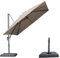 PURPLE LEAF Parasol Déporté 3 × 3 m avec Socle, Parasol de Jardin Extérieur avec Protection UPF 50+ et Manivelle pour Inclinaison sur 6 Positions et Rotation à 360°, Taupe