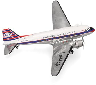 Herpa Modellflugzeug Martin's Air Charter Douglas DC-3 - PH-MAA Miniatur im Maßstab 1:200, Sammlerstück, Modell ohne Standfuß, Metall