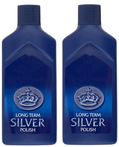 Long Term Silver Polish 125ml Pack of 2 - Removes Tarnish, Restores Shine & Protects Silver Ideal for Jewellery, Cutlery & Antiques