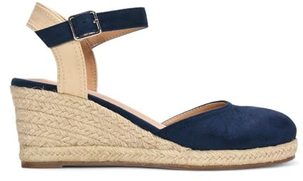Women's Ankle Strap Wedge Ladies Platform Espadrille Closed Toe Buckle Shoes Size 3-8