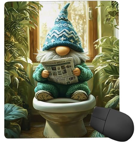 Mauspad 50 x 25 cm Gaming Mousepad mit Vernähte Kanten - rutschfest - Mauspad für PC mit Glatter Oberfläche, Klein Mousepad Grüne Zwerge, Klein Maus Pad für alle Maustypen, Zubehör Büro ed-655