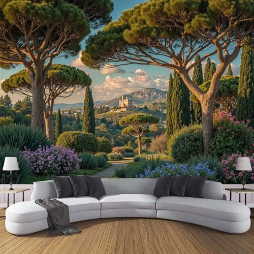 Fototapete 3D Effekt Dekoration, Römische Szenerie 150 x 105 cm Seidentuch Tapete Wandtapeten, Nordischer Stil Wandbilder Fototapete Moderne Panorama Wanddeko