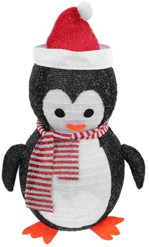 TOYANDONA Beleuchtete Faltbare Pinguinlaterne aus Witterungsbeständigem Material LED Weihnachtsdekoration für Innen und Außen Garten und Terrassendeko