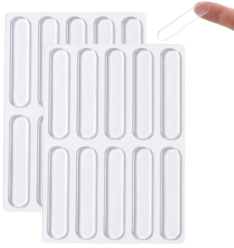 MNYXIS Paracolpi Porta e Muro in Silicone Trasparente, 10 Pcs Strisce Adesive Paracolpi per Mobili, Proteggi Muro da Sedie e Maniglie, Gommini Antiscivolo Adesivi per Tavolo,Frigorifero,Auto,63x10x2mm