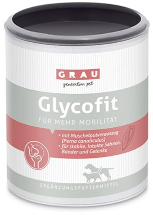 GRAU - das Original - Glycofit, für einen stabilen Bewegungsapparat und mehr Mobilität, 1er Pack (1 x 200 g), Ergänzungsfuttermittel für Hunde