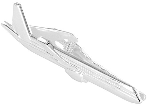 Grom Krawattenklammer/Krawattennadel Silber Flugzeug