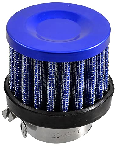 sourcing map 25mm 1 Unviersal Auto Luft-Ansaugfilter Ansaugfilter Luftfilter blau