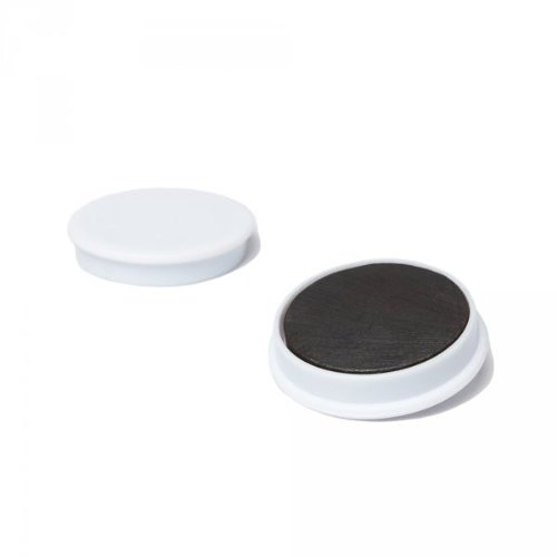 50 x Magnetpin 32x7 mm, Farbe: Weiß, Dekomagnet für Pinnwand, Whiteboard, Kühlschrank