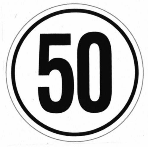 Geschwindigkeitsaufkleber 50 km/h, Ø 200 mm, Deutschland