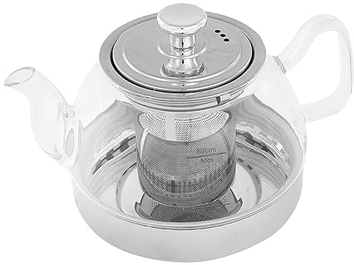 Ibili - Théière en Verre avec Filtre Induction, Borosilicate, 0,8 Litre, Compatible avec les Plaques à Induction
