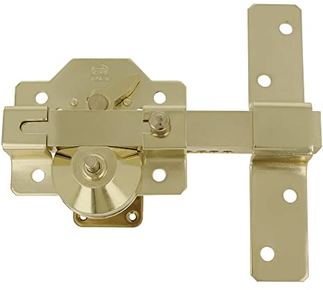 Amig - Cerradura de Sobreponer - 105 x 170 mm - Dorado - Cilindro de seguridad de 50 mm y Pestillo de Apertura - Resistente a la Extracción, Arranque y Rotura - Puertas de Entrada