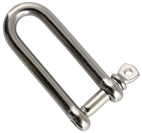 2 Stück Schäkel lange Form D= 4 x 8 mm - Edelstahl A4 ähnl. DIN 82101