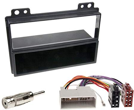 1 Din Radio Einbauset Blende Radioanschlusskabel Antennenadapter für Ford Fiesta (JD3) 2002-2005