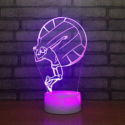 Jinson well 3D Volleyball led Lampe optische Illusion Nachtlicht licht, 7 Farbwechsel Touch Switch Tisch Schreibtisch Dekoration Lampen perfekte Acryl Flat USB Spielzeug