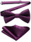 HISDERN Noeud Papillon Homme Violet Reglable Noeud Papillon avec Pochette Couleur Unie pour Mariage Fete