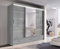 Texas Modern Full Mirror sliding door Bedroom wardrobe with LED Light Width 100cm/120cm/150cm/180cm/203cm/250cm(Grey, 250CM)