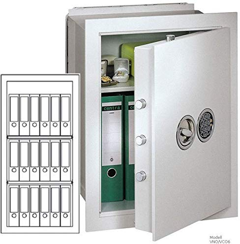 Müller Safe VNO 12 Wandtresor, Doppelbartschloss mit 2 Schlüsseln, Grad 0 nach EN 1143-1, H122xB60xT39 cm, 170 kg