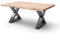 Robas Lund Couchtisch Massivholz mit Baumkante, Wohnzimmertisch Vintage Look, Akazie Massiv Natur lackiert