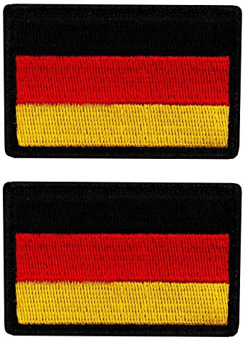 Café Viereck ® Bundeswehr Deutschland Flaggen Patch Gestickt mit Klett - 6 cm x 4 cm (2x Schwarz/Rot/Gold)
