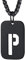 Bandmax Collar de Identidad Metal Negro ID Necklace Colgante Chapa Militar Letra P