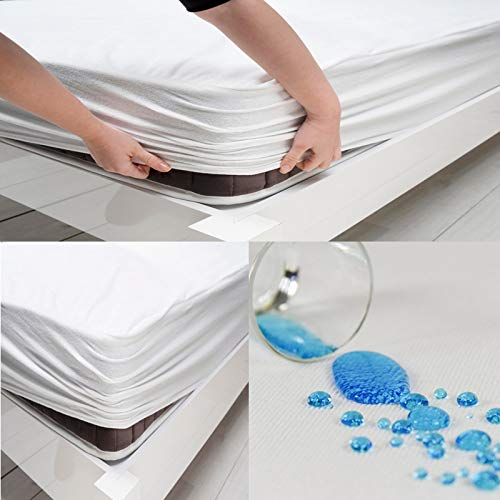 Matratzenschoner 140x200 cm Wasserdicht, Buymax® wasserdichte Spannbettlaken ohne Knistern, Inkontinenzauflage Rundumgummi Atmungsaktiv Rundumbezug Anti-Milben Bezug waschbar
