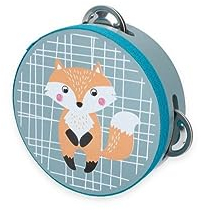 AdamToys Tamburin Schellentrommel Fuchs Holzspielzeug Musikinstrument Motorikspielzeug