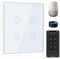 BSEED Smart Lichtschalter 4 Fach 1 Weg Wifi Smart Lichtschalter arbeitet mit Amazon Alexa and Google Home,Touch Wandschalte Glas Touchscreen-schalter Weiß(Erforderlich NeutralDraht)