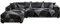 ShowyLive Sofa Überzug Couch Überzug 2er Set für Ecksofa L-Form Sofabezug 3 Sitzer+3 Sitzer, mit 4 Stück Kissenbezug, Schwarzgrau