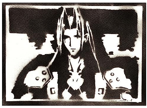 moreno-mata Echtes Handgemachtes Graffiti Final... Gamer Aesthetic Poster & Kunstdrucke Bilder Sephiroth Plakat Handmade Deko Wandbilder Wohnzimmer Wanddeko Geschenke für Männer und Frauen