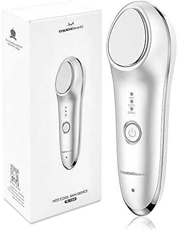 Masajeador Facial Eléctrico Frío y Calor, Masajeador AntiArrugas Reafirmante con Vibración Sónica, Lifting Facial, 42°C & 6°C para Reafirmar, Eliminar Papada y Líneas del Cuello, Piel para Face Glow