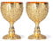 Hapivida 2pcs Vintage Goblet Golden Wine Glasses Embossed Cup Retro Ornaments for Home Bar, Party, Wedding 4.2 x 6.8cm(A)