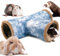 LeerKing Kaninchen Tunnel Meerschweinchen Röhren Kuscheltunnel waschbar Kuschelhöhle Spielzeug für Ratten Frettchen Katzentunnel Kleintiere Käfig zubehör Φ20cm Blau
