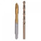 sourcing map M5 x 0.8 Spiral Point Thread Tap and 4.2mm Drill Bit Set, Metric Titanium Plated Cobalt High Speed Steel Machine Screw Thread Tap Threading Tool