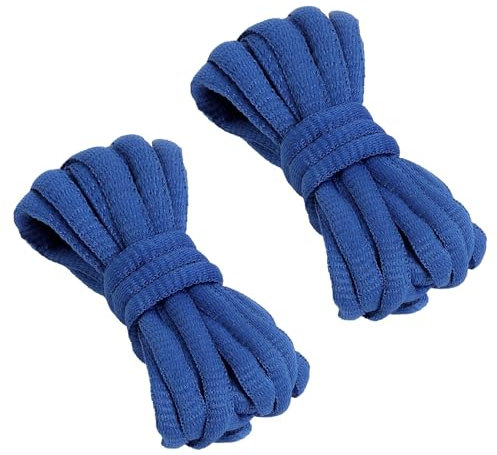VSUDO 110 cm Cordones Azul Real Ovalados para Zapatillas, Cordones Zapatillas Azul Real de Baloncesto, Oval Royal Blue Shoe Laces, Cordones de Zapatos Azul Real (2 Pares-Azul Real-110cm)