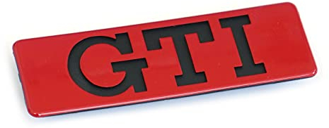 Volkswagen 191853714QN5 Schriftzug GTI Emblem Plakette Logo, rot/schwarz