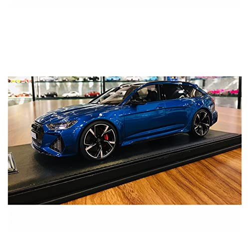 ZHONGNAN 1/18 for Audi RS6 Avant (C8) Luxusharz Statisches Automodell Exquisites Handwerk Dekoration (Color : Blue)