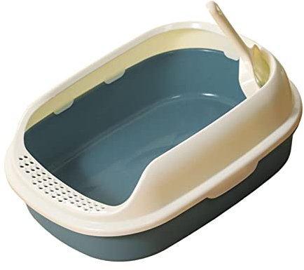 F Fityle Lettiera per Gatti Anti Spruzzi Vasino Toilette Durevole Semi Chiusa Alta Sabbiera per Gatti Padella per Gatti al Coperto, Facile da Pulire, N, Marina Militare