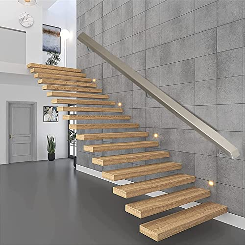 Handlauf Handläufe Geländer Treppen Draußen Innen Handlauf Wandmontage Edelstahl, Quadratischer Treppenhandlauf Mit Halterungen Für Terrasse, Veranda, Deck, Keller, Garage Und Hotel ( Size : 500cm/16.