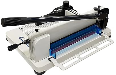 HFS(R) Heavy Duty Guillotine Paper Cutter 400 Sheet Capacity | Solid Steel Construction (A4-12'' Paper Cutter)