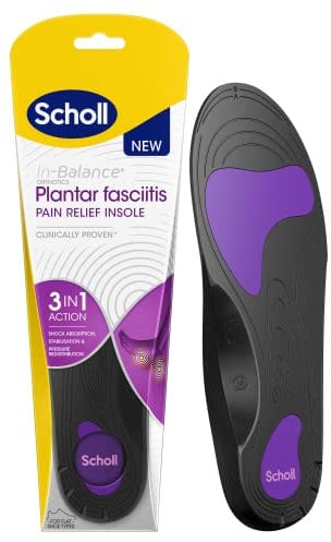 Scholl in-Balance Orthotics Plantar Fasciitis Pain Relief Insoles - 3-in-1 Insoles for Plantar Fasciitis Support and Pain Relief - Size Medium, UK 7-8.5, 1 Pair