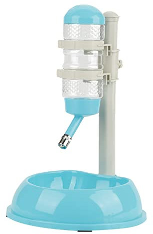 Dog Water Feeder Bottle with Stand, Adjustable Water Dispenser for Dogs, Automatic Dog Drinking Bowl Feede for Pets Cats Dogs(Blue)