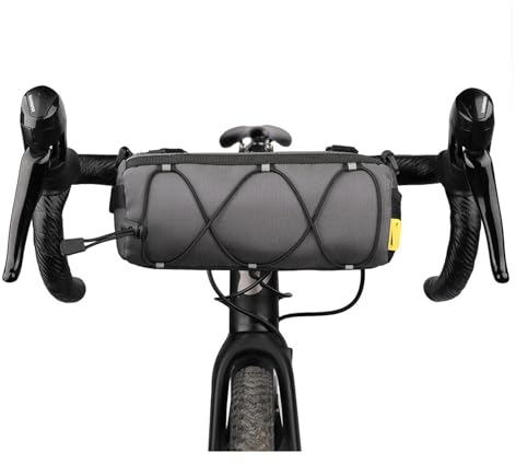 HKYBCF Fahrradtasche, tragbare Lenkertasche, Mehrzweck-Rucksack mit großer Kapazität, MTB, Rennrad, Rahmen, Schlauchtasche, elastisches Band (Color : RK9103-2.4LGray)