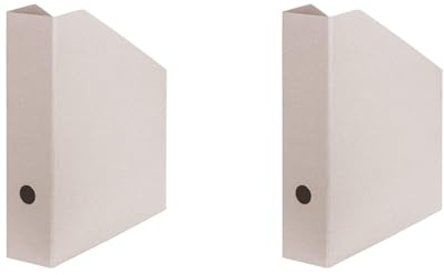 Original Falken Stehsammler Pure Raw. Made in Germany. Grauer Zeitschriftensammler aus unbehandeltem Karton für DIN A4/C4 7,5 cm breit genietet, Öko Stehsammler, Griffloch, FSC (Packung mit 2)