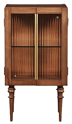 Vinoteca Gabinete de vino de madera con puerta de vidrio y compartimento de almacenamiento, gabinete lateral retro, gabinete de buffet de almacenamiento for sala de estar y hogar Para almacenar vino